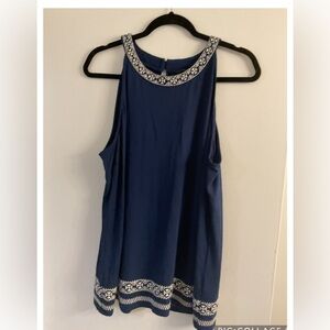 Neutral Navy Blue Sleeveless Top